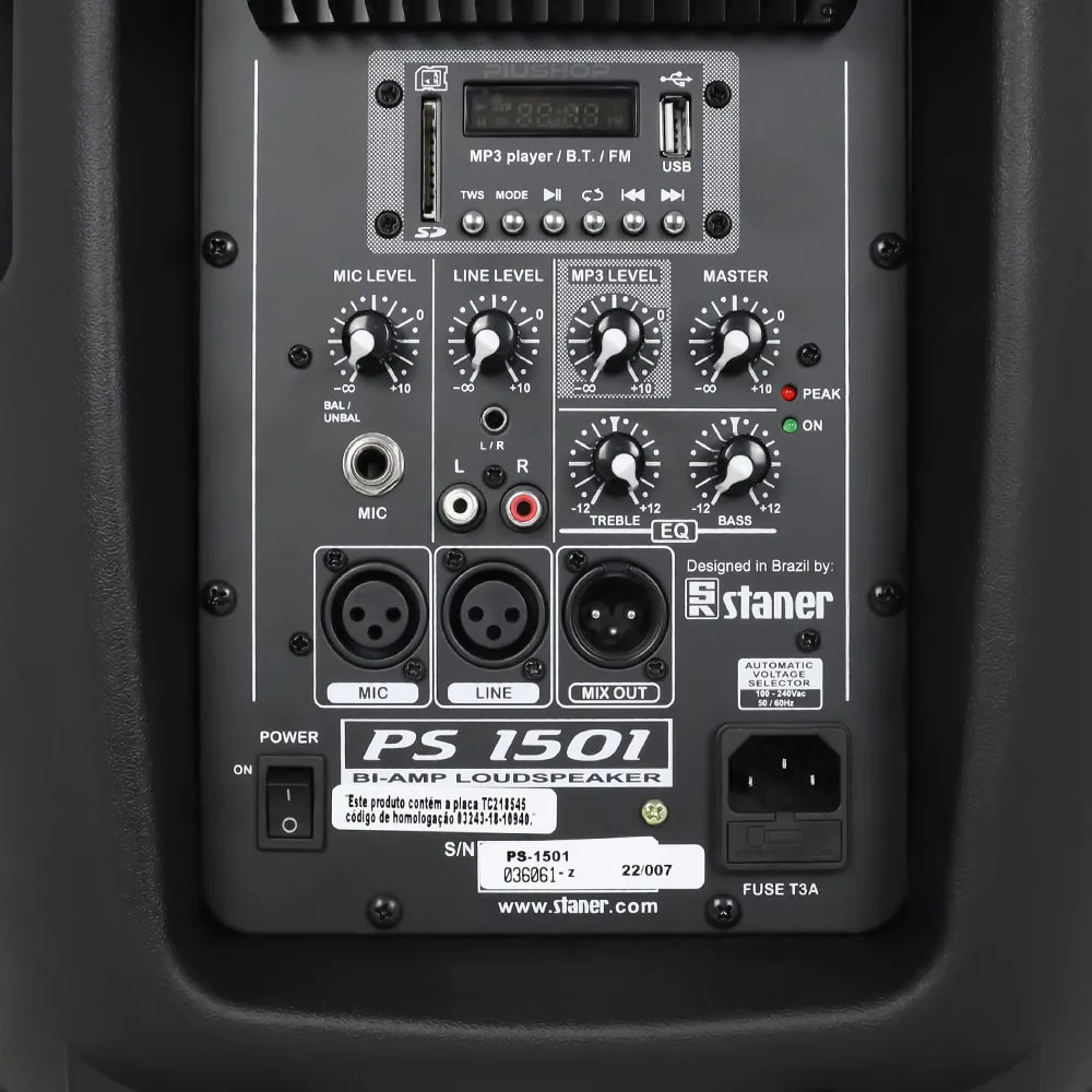Caixa Ativa Staner PS1501 USADA Profissional com Bluetooth
