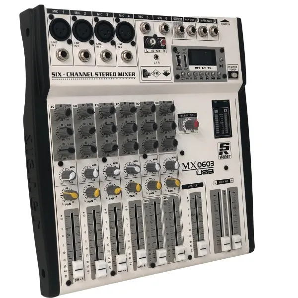 Mesa de Som Staner MX-06.03 USB 6 Canais com Bluetooth