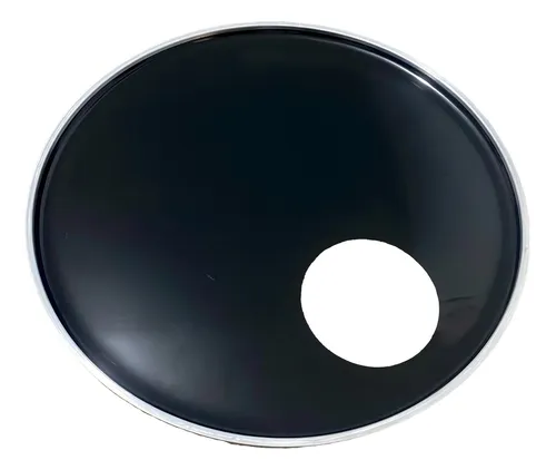 Pele de Bateria Resposta Drum Muffler 22 Preta com Furo
