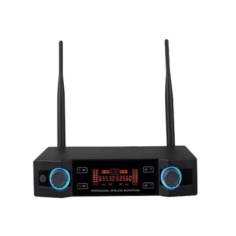 Microfone S/ Fio UHF Duplo SoundPro SP-602