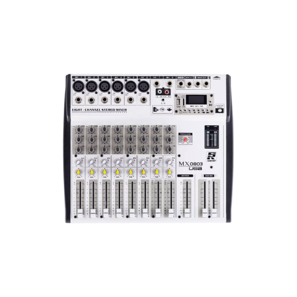 Mesa de Som Analógica STANER MX0803 8 Canais Bluetooth
